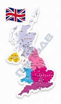 Политическая карта Великобритании, резной стенд