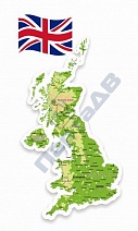 Физическая карта Великобритании, резной стенд