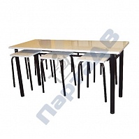 Комплект мебели для школьной столовой на 4 места
